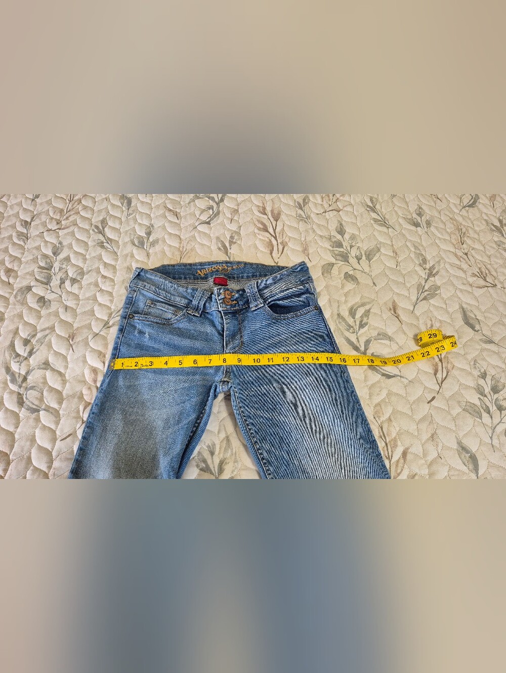 Junior's Light Blue Cropped Cuffed with Subtle Fade - Picture 4 of 6